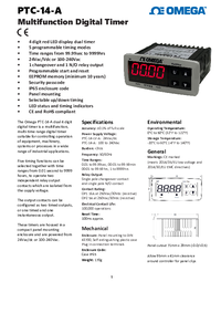 Thumbnail of document Data Sheet - PTC-14-A Compact Programmable Timer